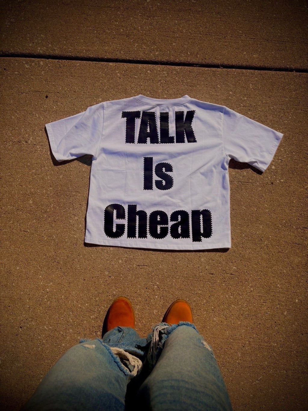 Talk Is Cheap® Statement Tee White