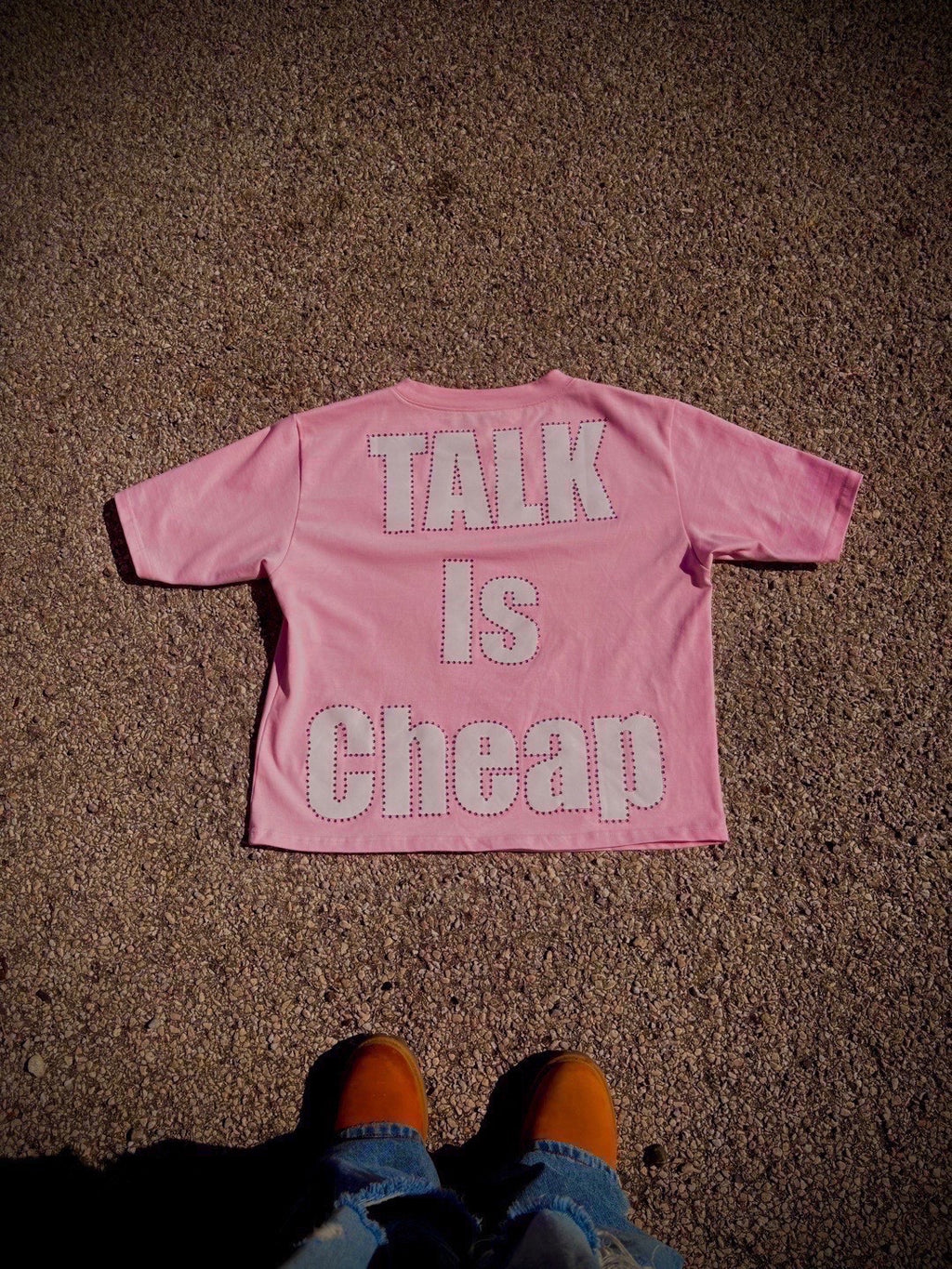 Talk Is Cheap® Statement Tee Pink